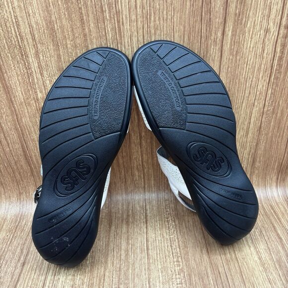 SAS Nudu Heel Strap Sandals Size 10 M White Adjustable Open Toe Shoes EXCELLENT - Picture 7 of 8